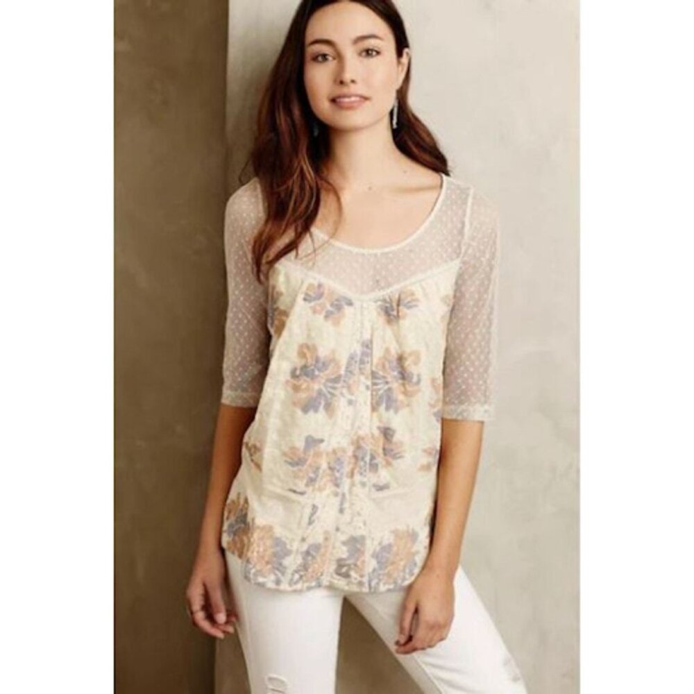Anthropologie Meadow Rue Lace Top